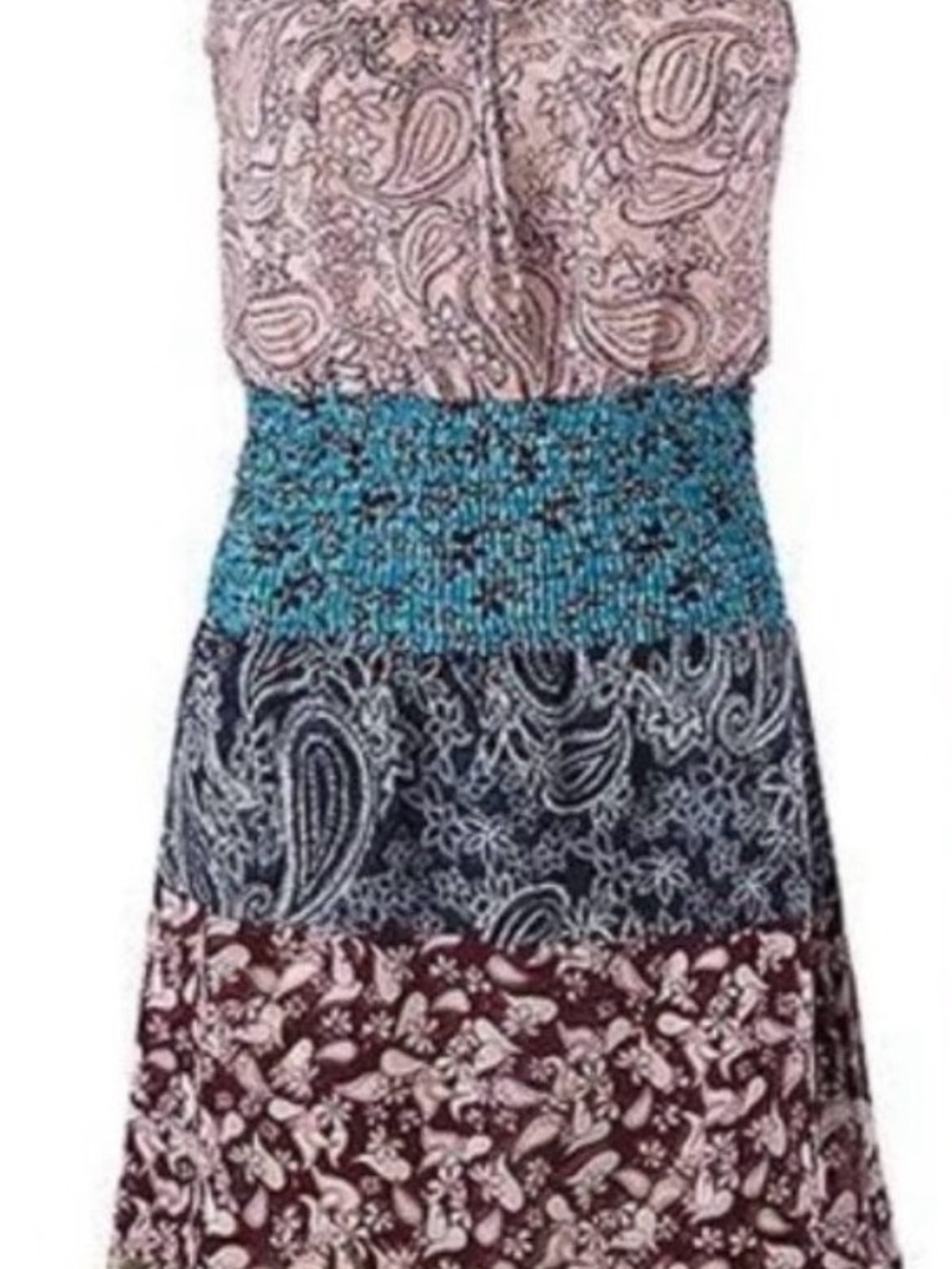 CAbi 5371 Dani Paisley Patchwork Mixed Print Dress Medium Boho Career Casual - Picture 2 of 4